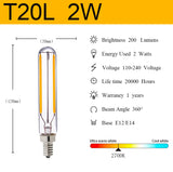 Vintage T20 T6 Tubular LED Filament Bulb - 1W 2W E12 E14 Dimmable Retro Light