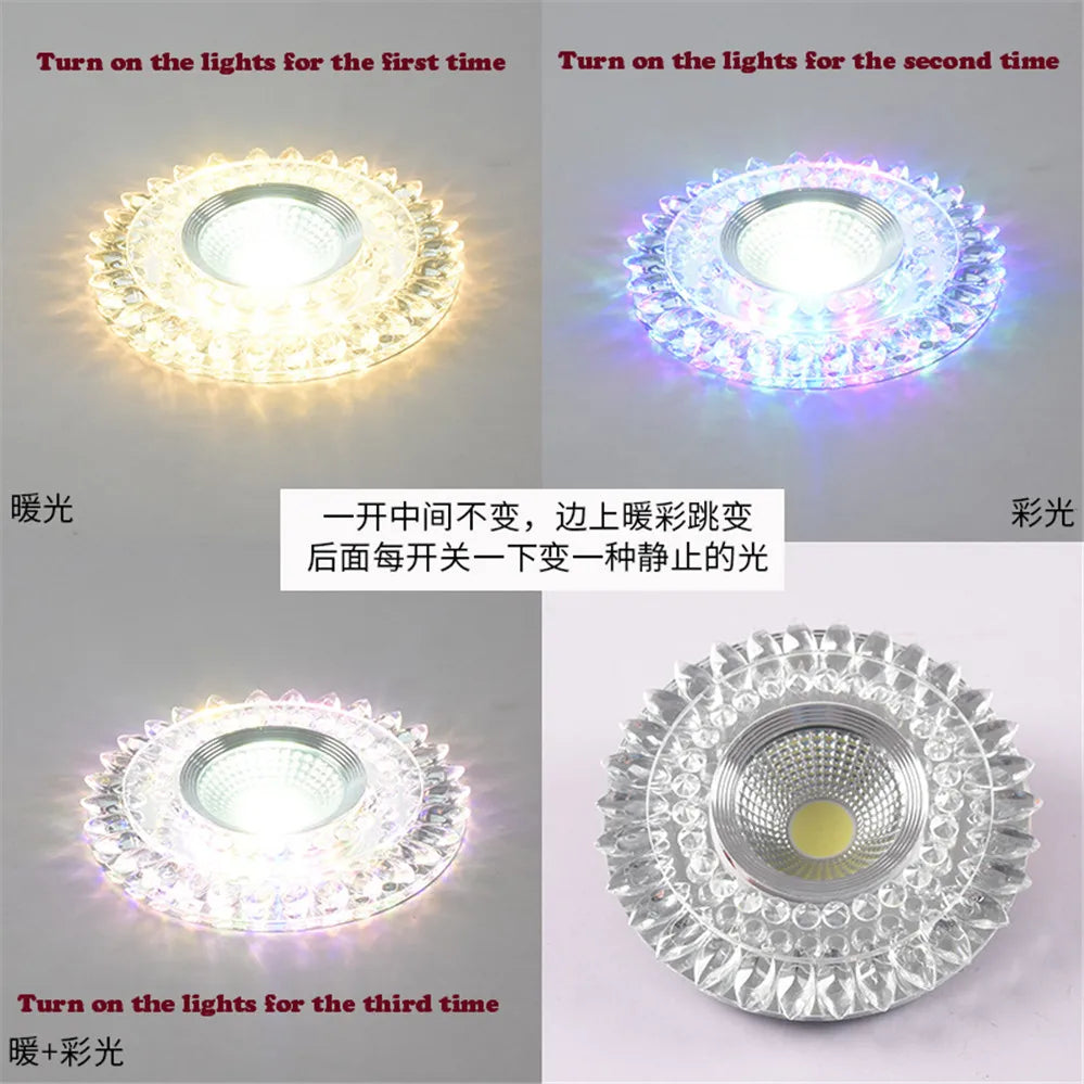 Modern Glass Crystal Garland Led Indoor Downlight for Living Room Kitchen restaurant Ceilings colorful Lighting Bull'S Eye Lamp