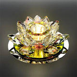 Crystal LED Ceiling Light 3W AC90-260V Modern LED Crystal Lamp Kitchen Aisle Light Chandeliers Lamp Hall Lighting Lotus Lights
