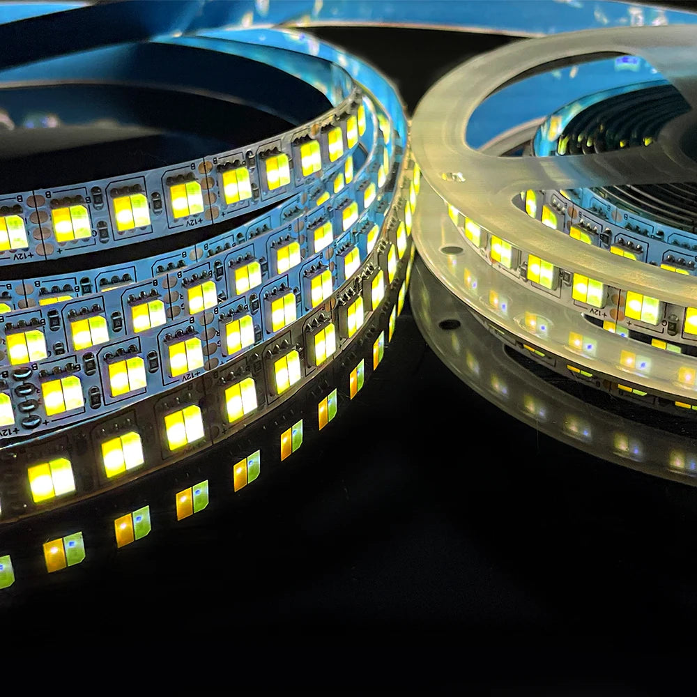 LED Strip Dual White Warm White 2 in 1 Chip 5050 LED Tape CCT Color Temperature Ajustable DC12V/24V Waterproof 60leds 120leds
