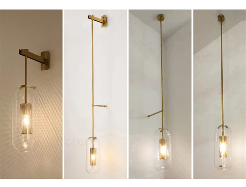 Modern Glass Wall Lights Led Metal Lamps Nordic Wall Lamps for Bathroom Bedroom Living Room Home Lights Loft Fixtures Luminaire