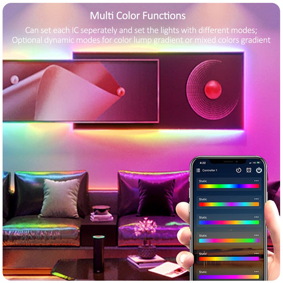 DC5V-24V WS2812B WiFi Voice Music SPI Led Controller for 3PIN WS2811 WS2812 RGB IC LED Light Strip Magic Home APP Support Alexa