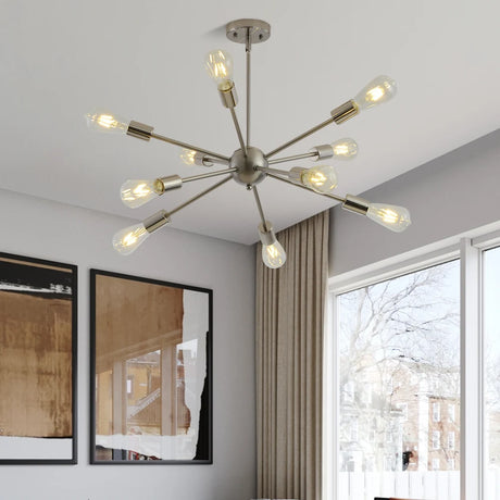 Gold Sputnik lamps Nordic Chandelier Mid century modern lighting home decors light fixtures hall dining room lights Nickel Black