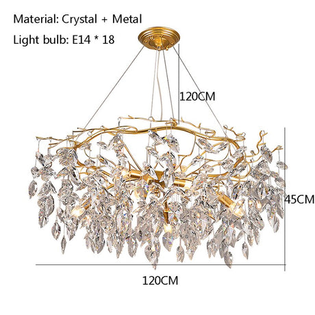 Nordic Gold Crystal Chandelier Lighting Modern Large Luster LED Ceiling Chandelier Loft Art Hanging Lamp for Living Room Lusters