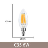 Vintage LED Filament Bulbs C7 C35 T20 G40 - 4W 6W Dimmable E14 E12 Decorative Ampoule