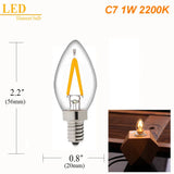 T20 Tubular LED Filament Bulbs - Dimmable E12 E14 Vintage Light Bulbs