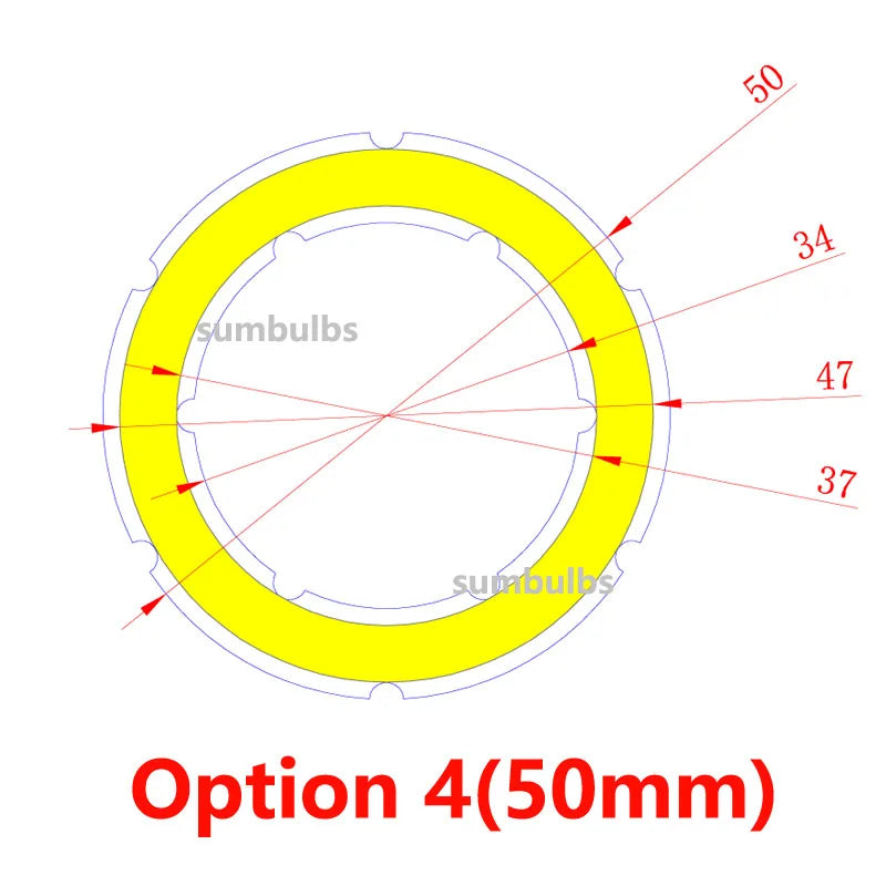COB LED Angel Eyes Ring Light Chip (12V DC, 20mm–120mm) - Aluminum Board Light Source