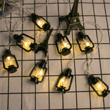 Mini Retro Kerosene LED String Light Battery Powered Lantern Fairy Light Garland For For Bedroom Ramadan Decor