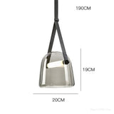 Nordic Postmodern LED Glass Pendant Lights Designer Simple Art Leather Bedroom Bedside Lamp Model Room Showroom Hanging Lights