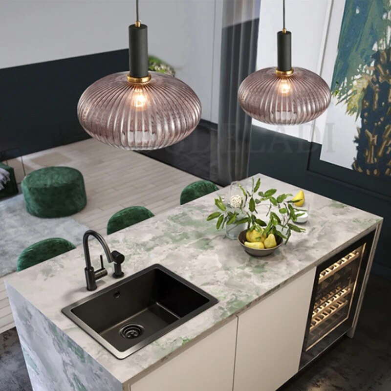 Modern Nordic Glass Pendant Lights Fixtures For Dining Room Bar Restaurant Deco Hanging Lamp Bedside Suspension Lighting