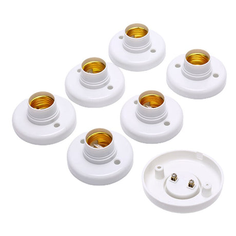 E27 Screw Cap Socket White Ceiling Light Lamp 6pcs/lot Bulb Fixing Base Stand Light Bulb Holder
