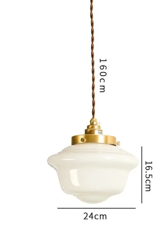 White Glass LED Pendant Light Fixtures Japanese Style Nordic Modern Copper Pendant Lamp Hanging Lights Luminaria Lampara