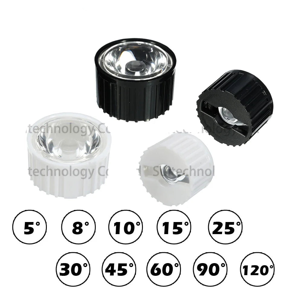 20mm LED Lens & Reflector - 25/30/45/60/90/120 Degree for 1W 3W 5W LED