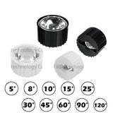 20mm LED Lens & Reflector - 25/30/45/60/90/120 Degree for 1W 3W 5W LED
