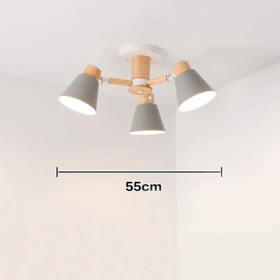 Modern solid wood living room pendant lamp E27 ceiling lamp bedroom ceiling pendant lamp hotel restaurant interior lighting bulb