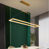 Rectangular chandelier Aluminum LED deco design Nordic style lamp Acrylic for Indoor bedroom Kitchen Island gold chandelier