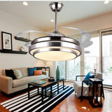 Ceiling Fan Lights Lamps Modern Remote Control 36 42 inch Gold Silver Led Luminer For Dining room Bedroom Fan Lighting
