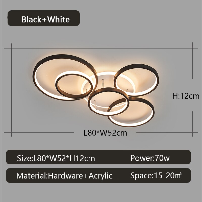 Smart Home Alexa Modern Led Ceiling Lights for Living Room Bedroom Study Room Indoor 90-260V Leiling Lamp Fixtures Black Gold