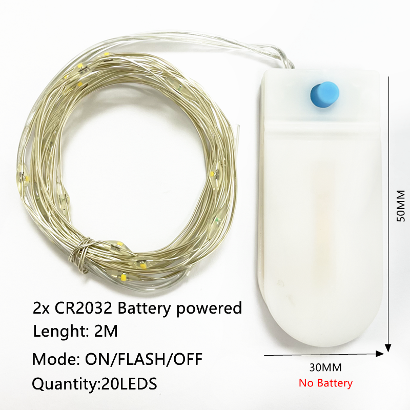 Led Strings Garland Fairy Lights Copper Wire 1M 2M 5M10M Battery Lighting Garland for Christmas Bedroom Wedding Party Decoration