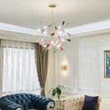 Nordic Luxury LED Chandelier Lighting for Living Room Branches Creative Home Decor Agate Hanging Lamp Interior Kitchen Fixtures