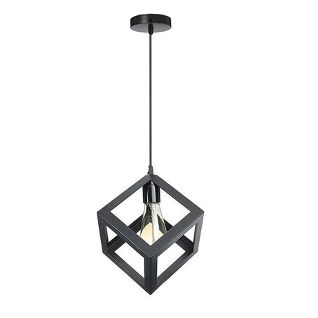 Nordic Style 3 in 1 Pendant Lights Creative Geometric Lamp Shade Cube E27 Base Metal Hanging Light Square Ceiling Lighting Decors