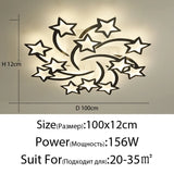 Modern LED Chandelier White/Black Dimmable Indoor Lighting For Bedroom Hall Living Children's Room Acrylic Fixture Lamps