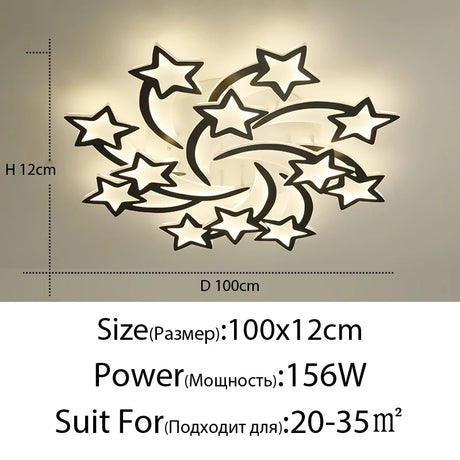 Modern LED Chandelier White/Black Dimmable Indoor Lighting For Bedroom Hall Living Children's Room Acrylic Fixture Lamps