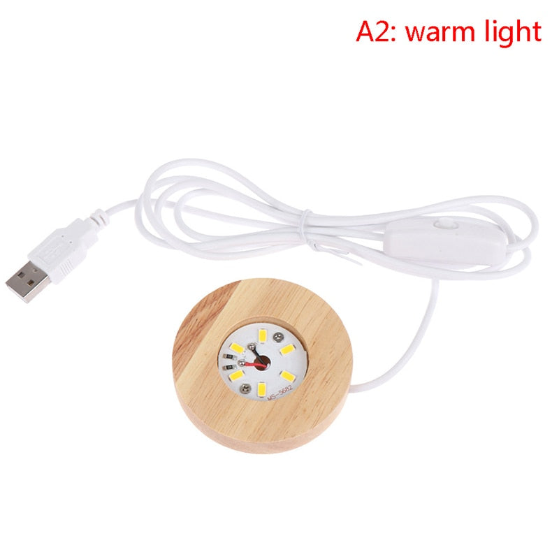 Rechargeable Remote Control Wooden LED Light Rotating Display Stand Lamp Holder Lamp Base Art Ornament New