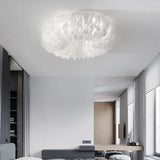 Modern LED Ceiling Light Nordic New Feather Bedroom Living Room Hallway Simple Warm Romantic Children Kid Fixture Decor Lamp