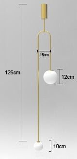 Nordic bedroom bedside restaurant pendant lamp bar simple living room background wall led creative glass ball brass lamp