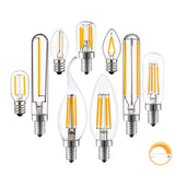 T20 Tubular LED Filament Bulbs - Dimmable E12 E14 Vintage Light Bulbs