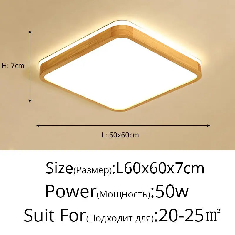 Modern Real Wooden LED Ceiling Lights For Bedroom Aisle Kitchen Dining Living Study Room Wardrobe Foyer Indoor Warm Home Lamps