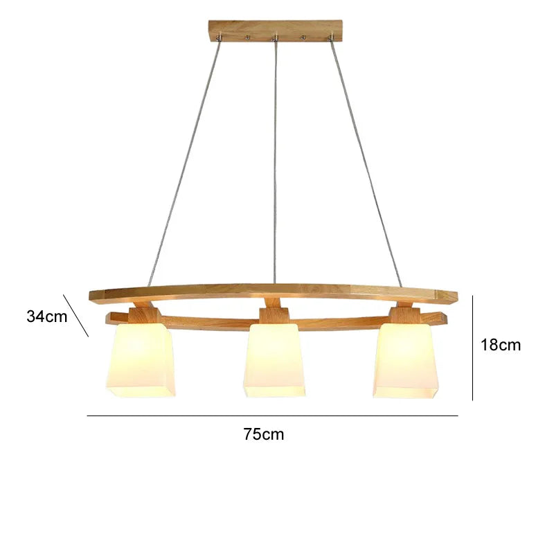 Nordic Wood Pendant Lights LED Modern Pendant Lamps For Dining Living Room Kitchen Bar Cafe Japanese Style Hanging Lamp