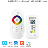 Wi-Fi Smart Controller Tuya Alexa Google Home Voice DC5-24V Single color Dimmer CCT RGB RGBW RGBCCT 5 in 1 LED Strip APP 2.4G RF