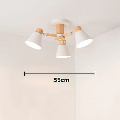 Modern solid wood living room pendant lamp E27 ceiling lamp bedroom ceiling pendant lamp hotel restaurant interior lighting bulb