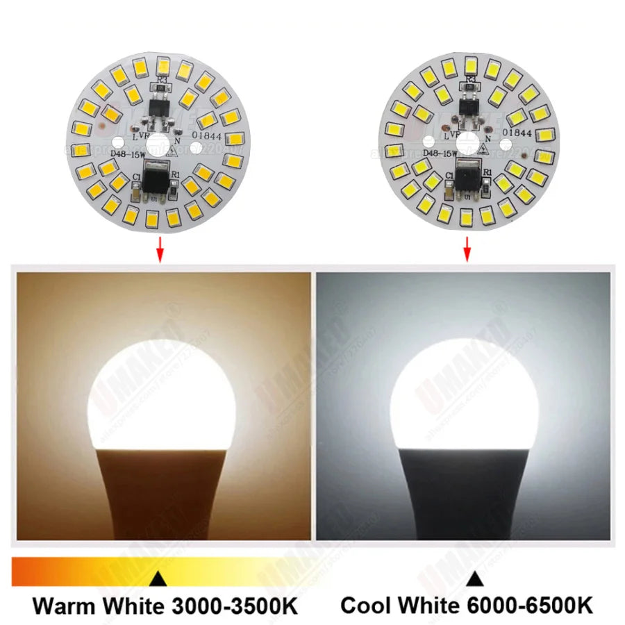 10-Pack AC 220V LED PCB Aluminum Plate - Integrated IC Driverless Light Board