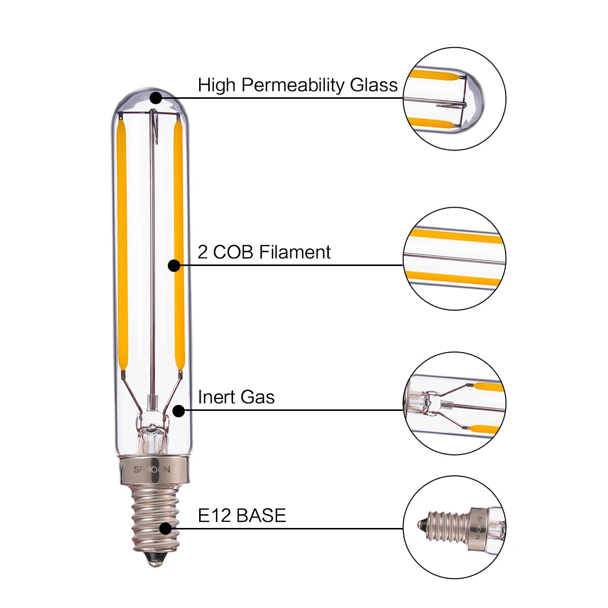 Vintage LED Filament Bulbs C7 C35 T20 G40 - 4W 6W Dimmable E14 E12 Decorative Ampoule