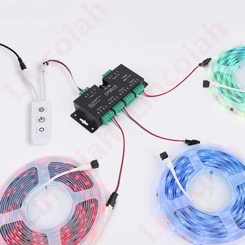 Signal Amplifier Repeater for WS2812B WS2811 WS2813 RGB Addressable LED Pixel Strip Programmable Matrix Panel Light
