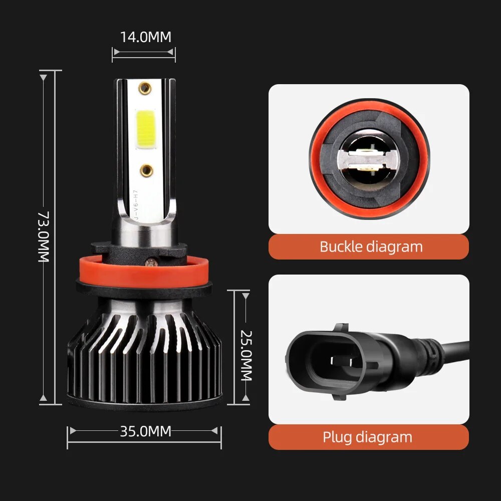 Muxall 20000LM 6000K 4500K 8000K 9005/HB3 9006/HB4 H1 H8 H7 H4 H11 H9 Led Headlight Super Bright COB CHIP Car Fog Light Bulb 12V