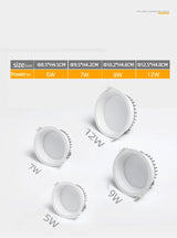 Led Downlight 220V Ceiling Light 5W 7W 9W 12W Recessed Spot Lamp Round Panel Lights AC85-265V For Home Indoor Lighting