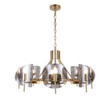 Postmodern creative living room chandelier personality fashion restaurant bedroom villa duplex floor glass chandelier E14