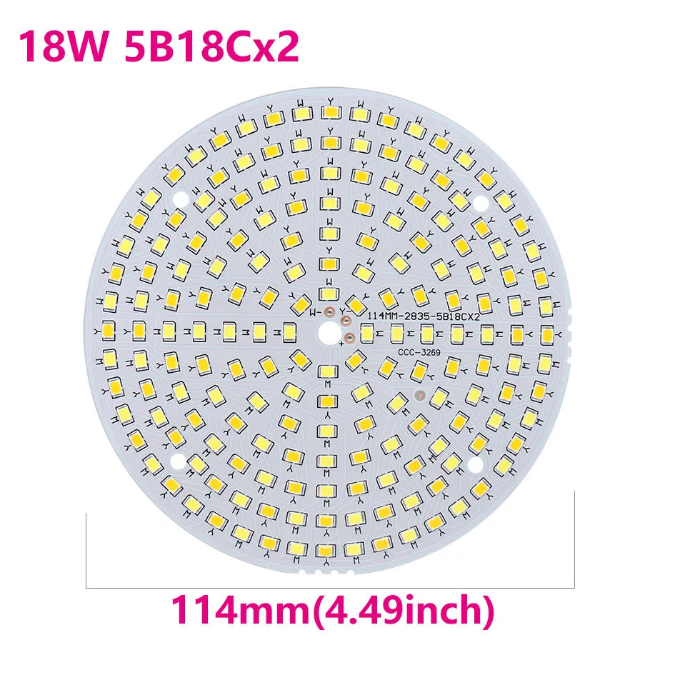 SMD2835 Two-color chip 10W 18W 24W 36W LED COB Lamp Beads 250mA Floodlight For Spotlight Panel light Convert color Round shape
