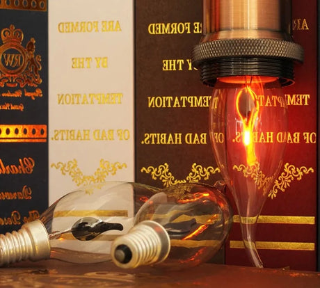 LED Flame Candle Light E27 E14 Edison Bulb AC 220V Retro Vintage Fire Lighting 3W Led Filament Lamp Decors Lighting
