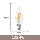 Vintage LED Filament Bulbs C7 C35 T20 G40 - 4W 6W Dimmable E14 E12 Decorative Ampoule