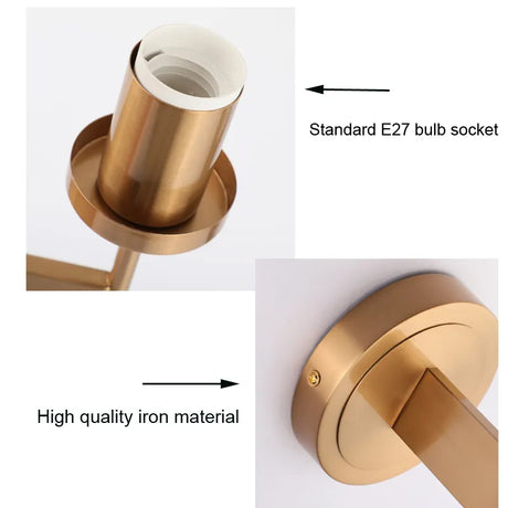 Europe Golden Wall Lamp Led 5W for Home Decor Bedroom Living Room Decoration Light Metal Glass Aisle Corridor Interior Sconce