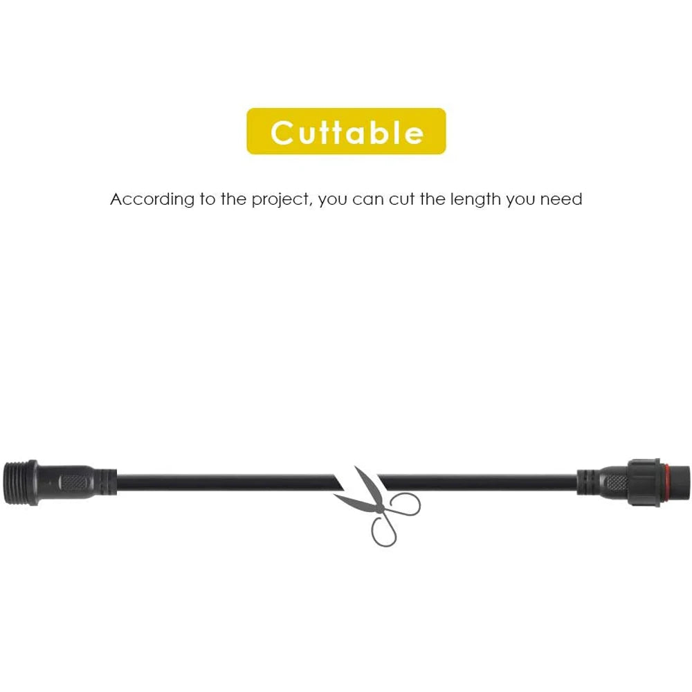 2pin 3pin 4Pin 5pin DC LED Strip Light Extension Cable Connector Male to Female Waterproof IP67 40cm 60cm 100cm 200cm 300cm