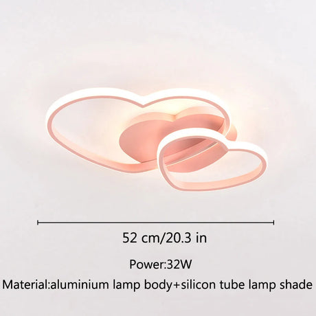 Light For Home Led Light For Bedroom Women Princess Heart Shape Ceiling Lights Lamp Dimmable For Wedding Girls Room Bedroom
