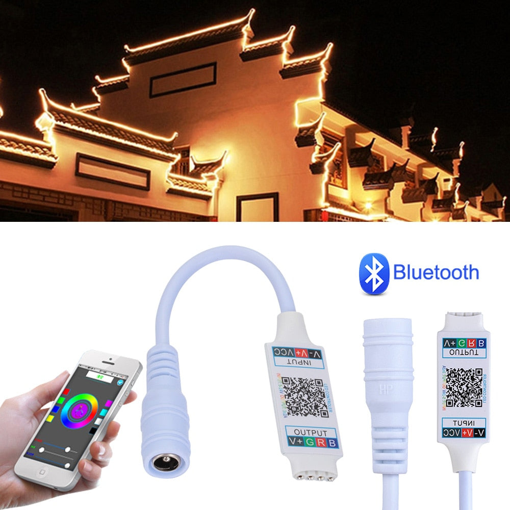 Mini LED Bluetooth RGB Strip Light Controller Wireless Smart Phone Control DC 5-24V 6A For RGB 3528 5050 Strip Daily Accessories