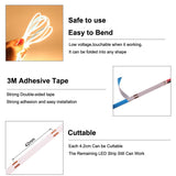 Super Thin 5mm COB LED Strip 384LEDs/m Soft Flexible DC12V/24V Light Bar Warm Cold White for Decor Lighting 3000K 4000K 6000K