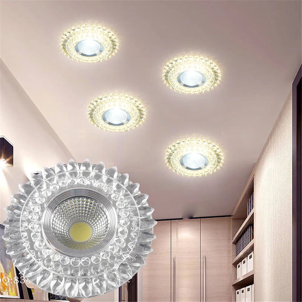Modern Glass Crystal Garland Led Indoor Downlight for Living Room Kitchen restaurant Ceilings colorful Lighting Bull'S Eye Lamp